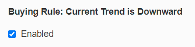 buying rule: current trend is downward