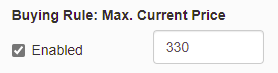 buying rule: max. current price
