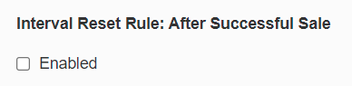 interval reset rule: after successful sale
