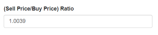 (sell price / buy price) ratio