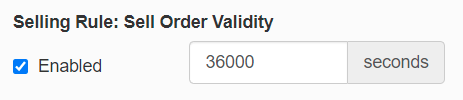 selling rule: sell order validity