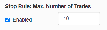 stop rule: max. number of trades